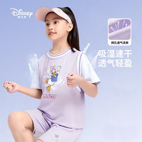 迪士尼 女童短袖套装 紫色 130