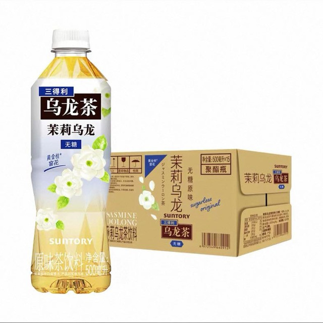 88VIP：三得利 无糖 茉莉乌龙茶饮料500ml*15瓶
