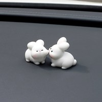 无品牌 Q-2221 亲脸小动物车载装饰品 亲脸小白兔1对赠无痕胶
