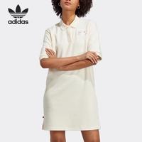 国家补贴：adidas 女装春季舒适运动翻领短袖连衣裙IP3755 乳白色 A/S