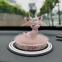 镶钻车载摆件网红创意可爱一路平安鹿女神款车内饰品汽车香薰用品