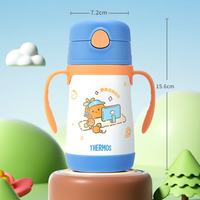 THERMOS 膳魔师 儿童吸管保温杯小容量畅吸杯不锈钢带把手幼儿园杯男女TCKC 把手吸管杯 305ml
