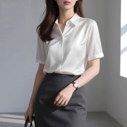 筱苮 女士缎面衬衫 8102