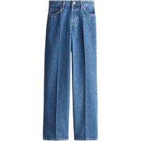 H&M 女装中腰直筒阔腿牛仔裤