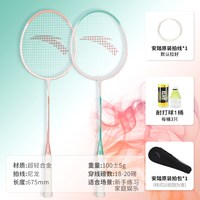 安踏 正品羽毛球拍套装双拍旗舰店女生成人专业耐打全碳素纤维