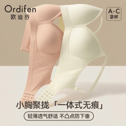欧迪芬 女士无痕粉底液夏季薄款小胸隐形聚拢贴身美背文胸罩