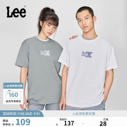 Lee 圆领Logo印花 白色 L码 短袖T恤
