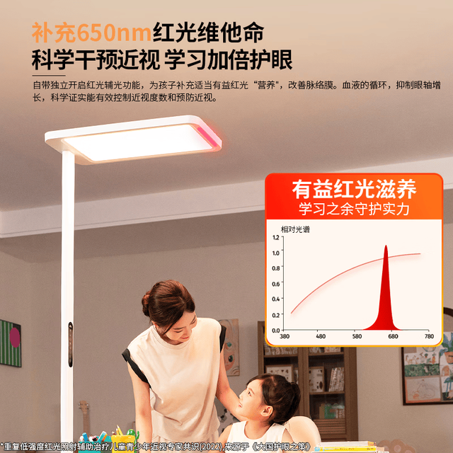 雷士 Nature lafapro 大路灯 普瑞全光谱护眼智能感应学习落地灯 156W 红光增益