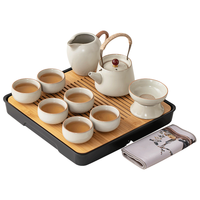 京东京造 米黄汝窑提梁壶 12件套 整套茶具