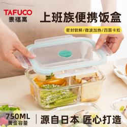 泰福高 玻璃饭盒微波炉加热玻璃碗便当盒