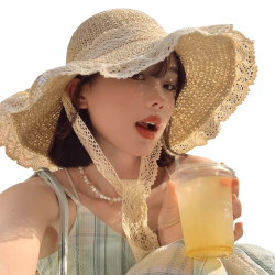 蕾丝花边大帽檐帽子 防晒帽 儿童款/成人款