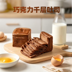 京东京造 巧克力千层吐司 720g/8枚 蛋糕糕点
