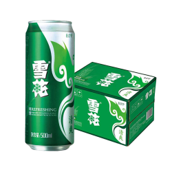 雪花 啤酒 经典清爽 500mL 24罐 整箱装
