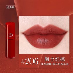 ARMANI beauty 阿玛尼红管丝绒唇釉3ml#206陶土红棕试用装口红便携