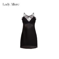 LADYALLURE 粉黛心事 女士蕾丝边露背睡裙