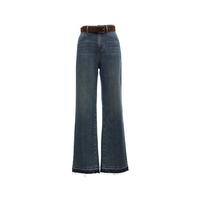 VERO MODA 牛仔裤夏高腰复古水洗毛边裤脚长裤显瘦