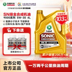 龙蟠 音速9000全合成汽机油5W30/5W40/0W20四季通用SN 4L静音省油