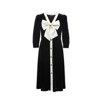 VERO MODA 女士复古丝绒连衣裙