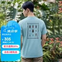 mont·bell 户外速干t恤男女款夏季圆领透气昆虫印花休闲运动短袖 1114736 LBL浅蓝色 L