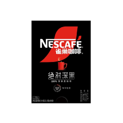 雀巢 咖啡绝对深黑速溶咖啡高温烘焙健身提神30条