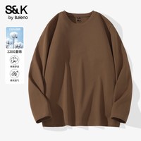 班尼路 S&K系列藏青色卫衣男款秋季宽松棒球领上衣重磅加厚长袖男A