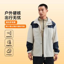 特步 双层风衣男士防风防寒运动外套男子训练男户外风衣