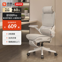 西昊 久坐舒适 人体工学椅  B100Pro 弹弓骶枕+4D扶手 带脚踏