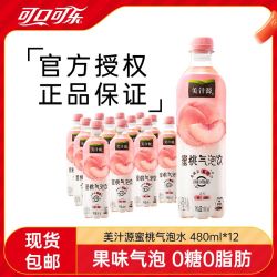 可口可乐 美汁源蜜桃气泡饮 480ml*12瓶