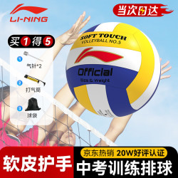 李宁 PVC排球 LVQK709-1 黄色/蓝色 5号