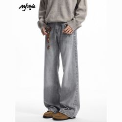 MJ STYLE 男士宽松直筒微喇牛仔裤