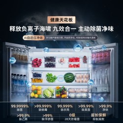 海信 大薄荷600Max轻享版十字冰箱四门双系统2.0嵌入家用