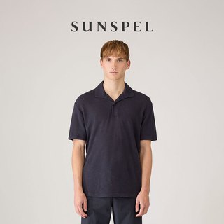 SUNSPEL 男士亚麻珠地网眼Polo衫 夏季