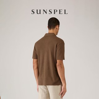 SUNSPEL 男士亚麻珠地网眼Polo衫 夏季