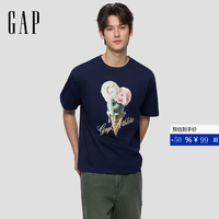 Gap 883714 印花大logo 海军蓝 M(170/92A) 男士T恤