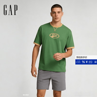 Gap 866079 纯棉宽松 墨绿色 XL 男士T恤