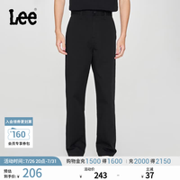 Lee 25春夏舒适直筒Logo织标男日常休闲裤布裤潮流LMB009918204 黑色 33