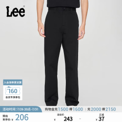 Lee 25春夏舒适直筒Logo织标男日常休闲裤布裤潮流LMB009918204 黑色 33