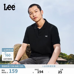 Lee 舒适版防晒凉感男士POLO衫 黑色 L
