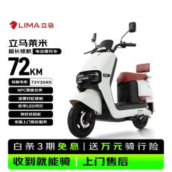 立马电动车 72KM续航 电动摩托车 铅酸电池 NFC智能  淡雾灰白 20Ah 72V