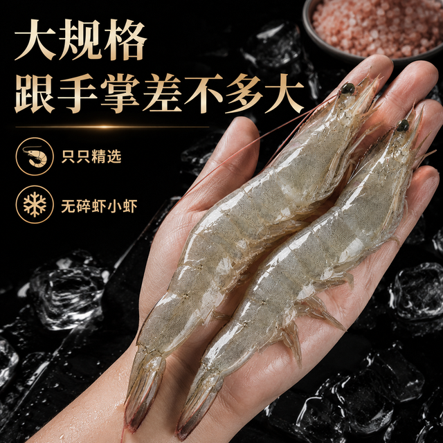 大虾15.6元/斤：惜鲜 盐冻大虾 15-20只/斤 5斤装