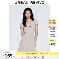 UR UYU760070 波点花边蝴蝶结 米白印花 S 连衣裙