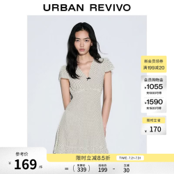 UR UYU760070 波点花边蝴蝶结 米白印花 S 连衣裙