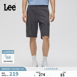 Lee 男士经典工装口袋设计宽松直筒休闲短裤