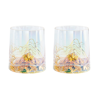 故宫文化 千里江山炫彩玻璃对杯 230ml*2 茶杯