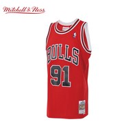 移动端：Mitchell&Ness 公牛队罗德曼97-98赛季NBA官方MN复刻91号球衣SW球迷版