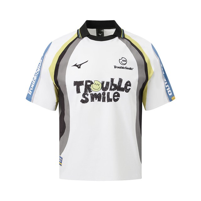 移动端：美津浓 xTROUBLE SMILE联名速干足球POLO衫 K2CA66I5