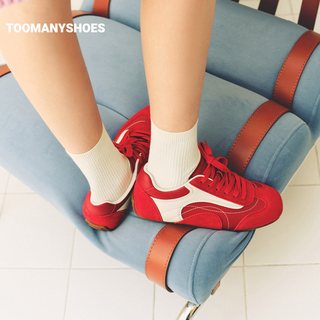 TOOMANYSHOES 左岸咖啡阿甘鞋 复古撞色德训鞋