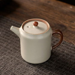 汝窑 米黄防烫茶壶 300ml 米黄色