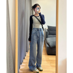 正肩打底衫女秋冬季美式复古辣妹t恤插肩袖内搭修身拼色短款上衣