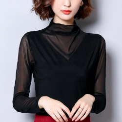 2026春季新款打底衫气质百搭半高领t恤显瘦长袖上衣女